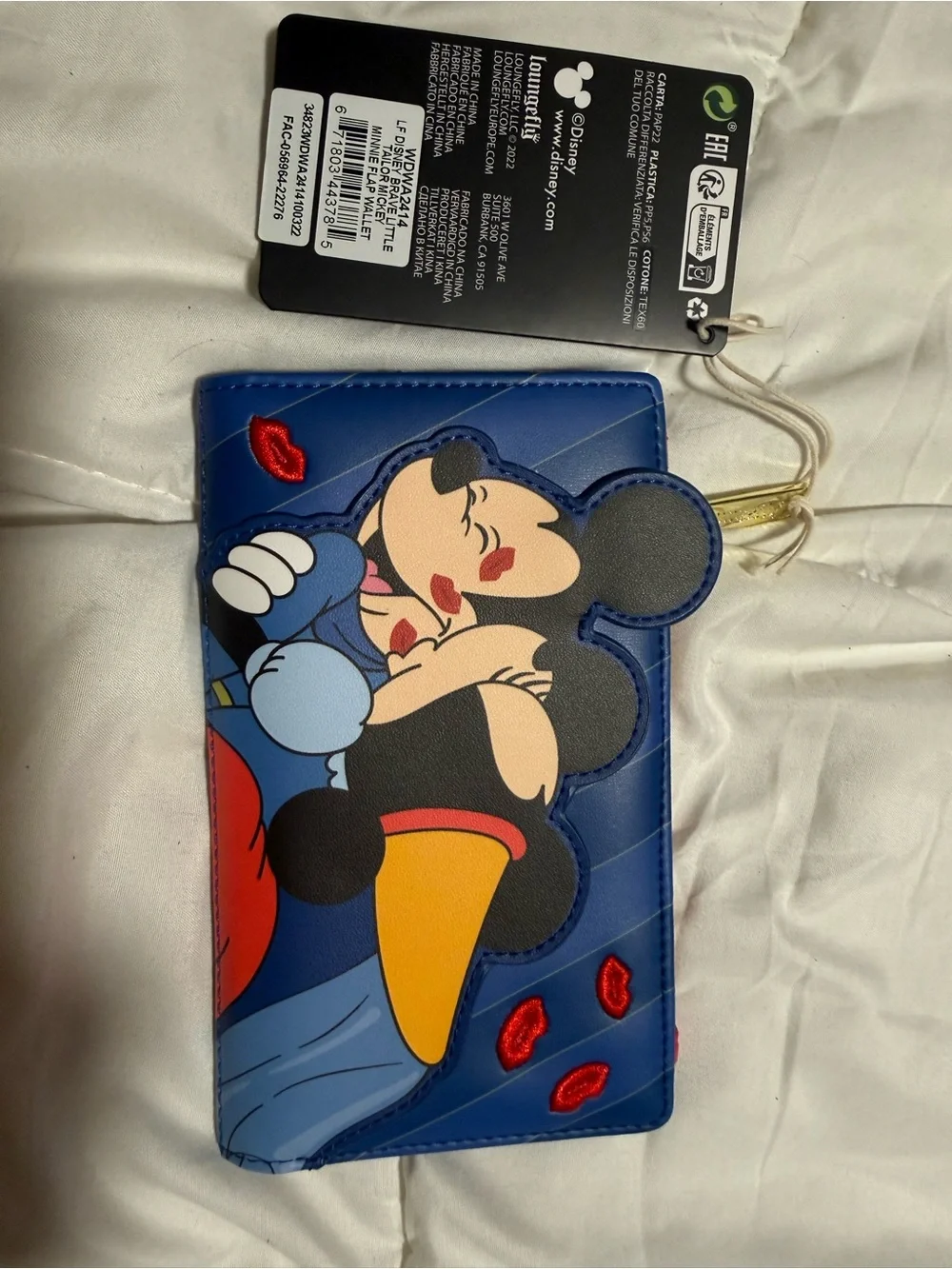 Disney Loungefly hard tag Wallet - Brave Little Tailor - Mickey And Minnie,king